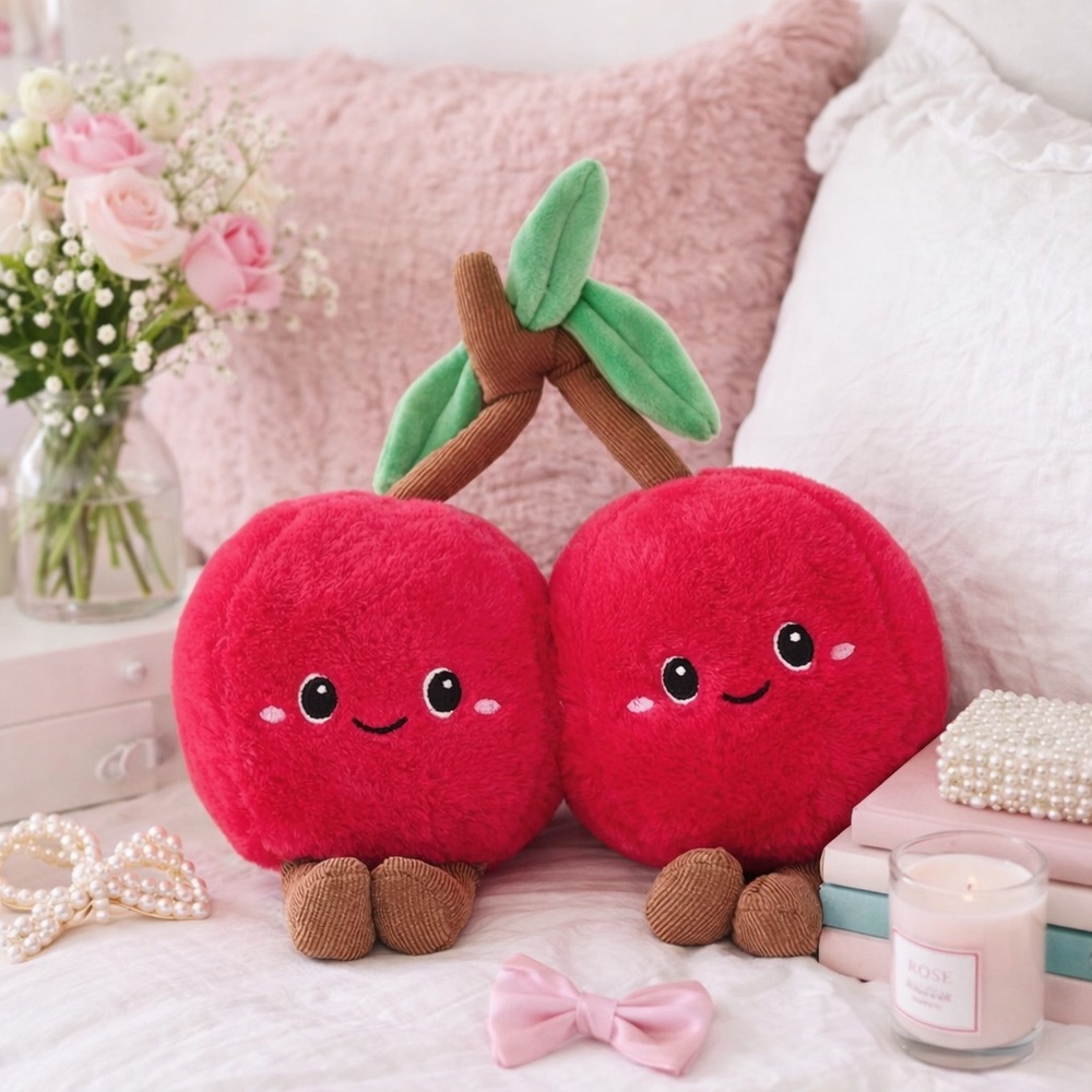 Cherries Plush | 10″ | Red